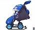 Санки-коляска Snow Galaxy City-1-1, дизайн - 2 Медведя на облаке на синем фоне, на больших надувных колёсах с сумкой и варежками  - миниатюра №1